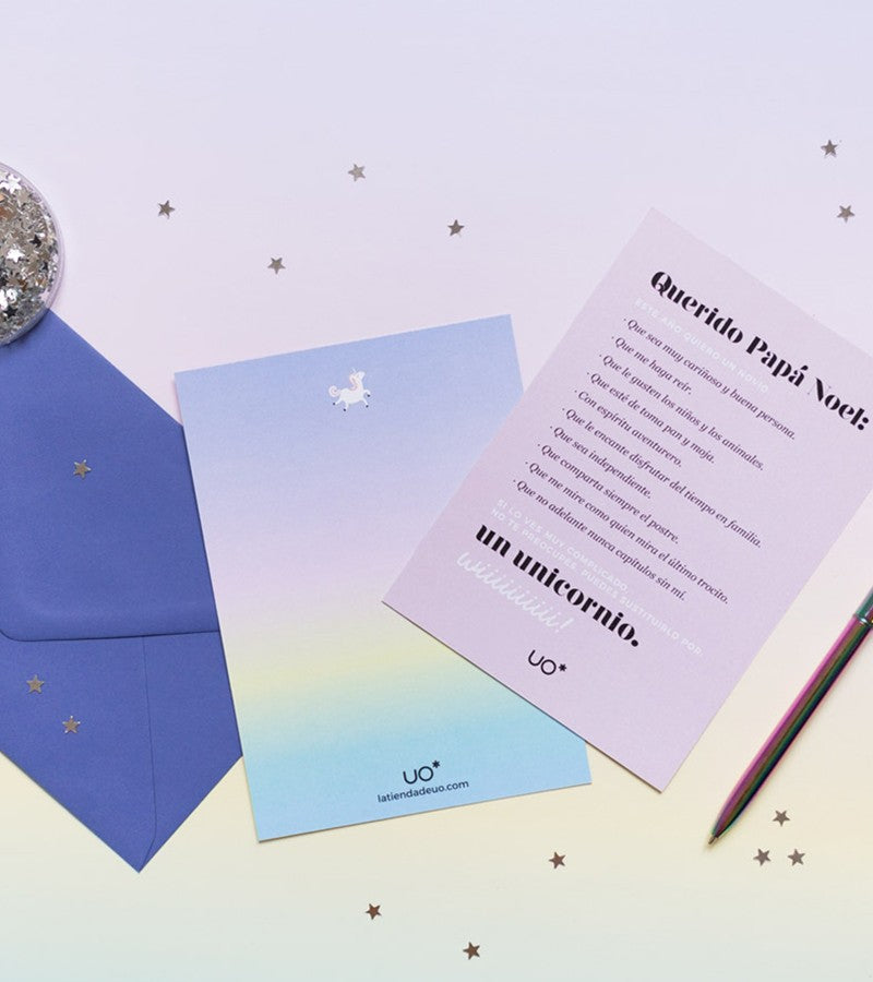 Postal "Por Navidad quiero un unicornio"