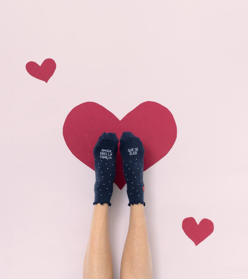 Calcetines "Amiga eres la familia que se elige" Corazón