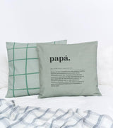 Funda cojín "Papá extraordinario definición" Verde