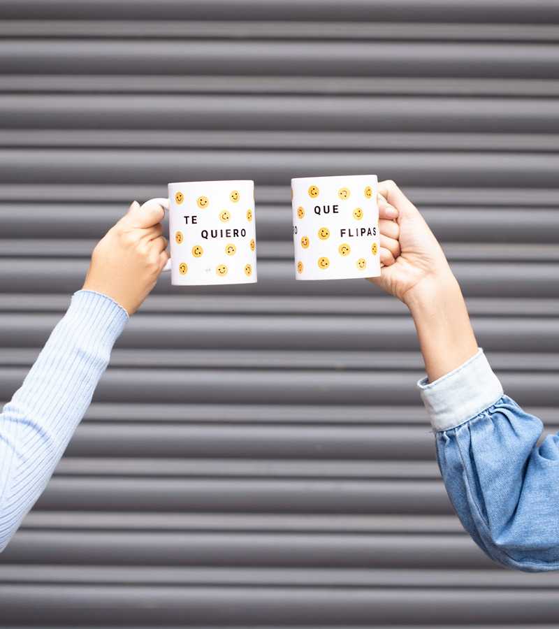 Taza "Te quiero que flipas"