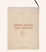 Bolsa tela regalo "Menos dramas más cerveza"