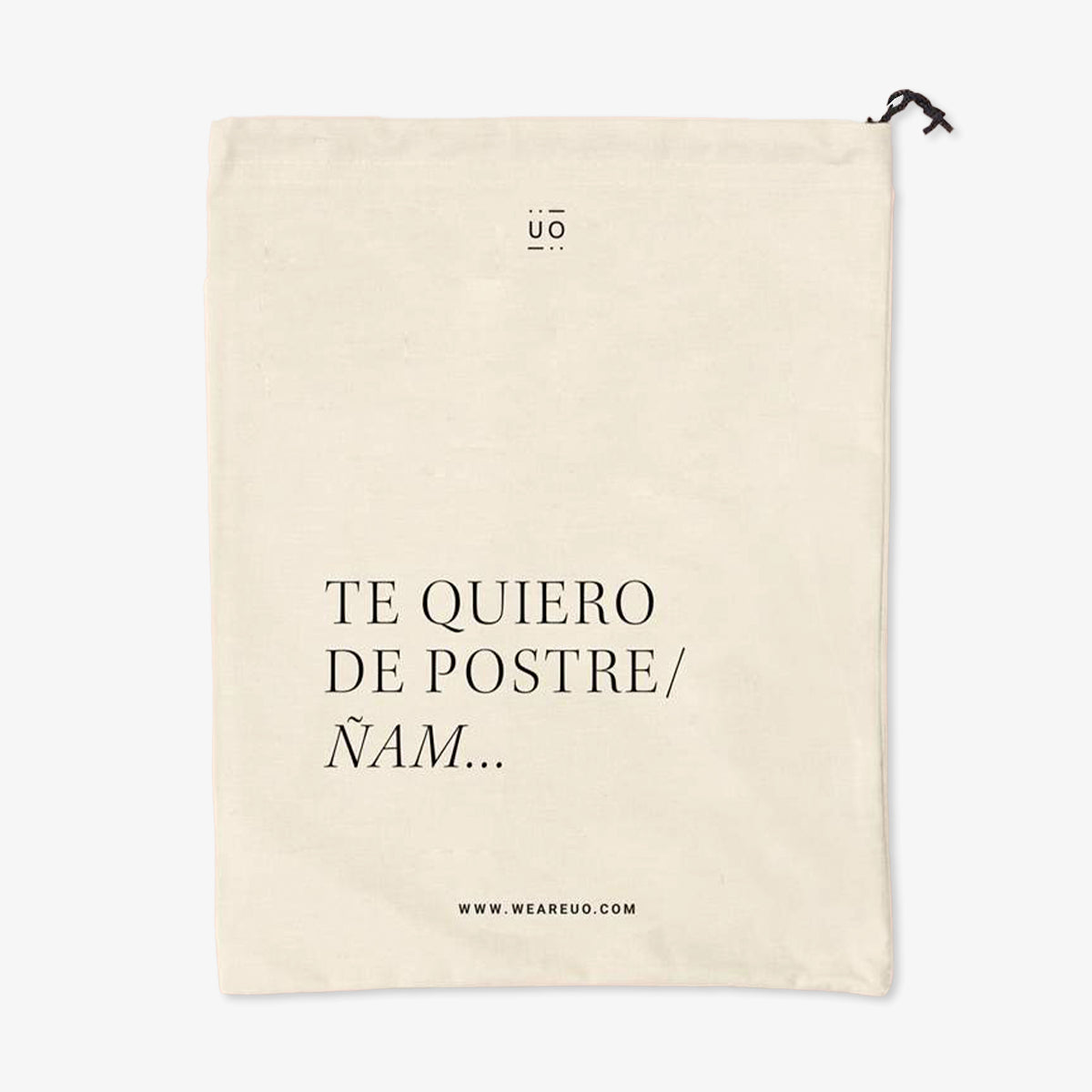 Bolsa tela regalo "Te quiero de postre. Ñam"