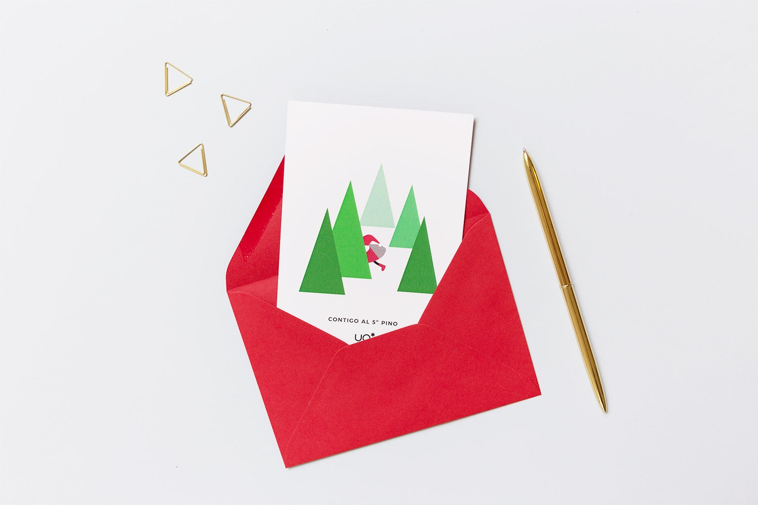 Postal "Contigo al quinto pino" Papá Noel